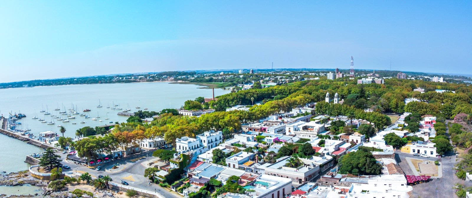 A bird's eye view of a small town